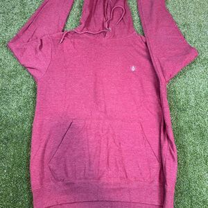 Volcom Men's Red and Burgundy Hoodie